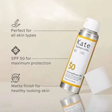 Kate Somerville UncompliKated SPF – SPF 50 Face Sunscreen and Soft Focus Makeup Setting Spray – Daily Use Skin Care with Matte Finish, 3.4 Fl Oz