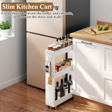 OKZEST Slim Rolling Storage Cart for Tight Spaces
