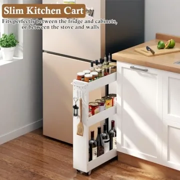 OKZEST Slim Rolling Storage Cart for Tight Spaces