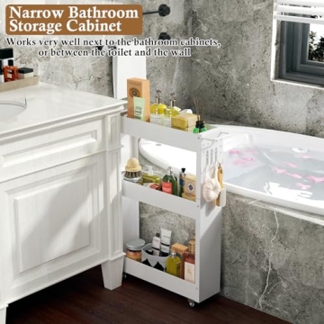 OKZEST Slim Rolling Storage Cart for Tight Spaces