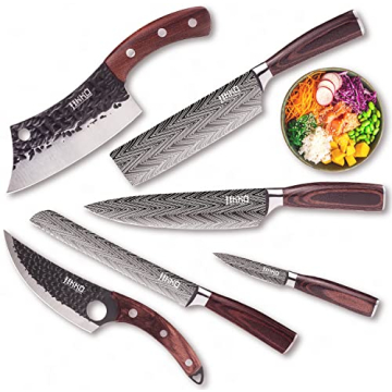 Jikko Ultra Sharp Japanese Knife Set – DiamondRazor Series with Wood Handles
