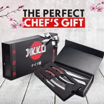 Jikko Japanese Knife Set – Ultra Sharp Carbon Steel Chef Knives