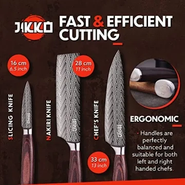 Jikko Japanese Knife Set – Ultra Sharp Carbon Steel Chef Knives