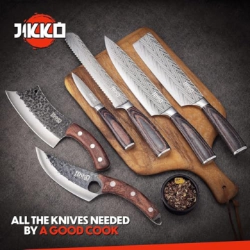 Jikko Japanese Knife Set – Ultra Sharp Carbon Steel Chef Knives