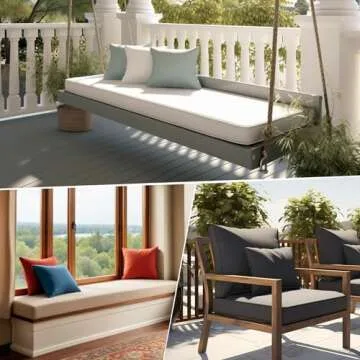 ROFIELTY Custom Bench Cushion, Durable Indoor/Outdoor Bench Seat Cushion, 70+ Colors to Choose from, Patio Furniture Bench Cushion, Multiple Scenarios Can be Applied (Custom Size)