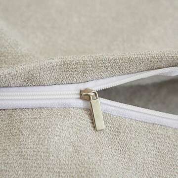 MERNETTE Pack of 2, Thick Chenille Decorative Square Throw Pillow Cover Cushion Covers Pillowcase, Home Decor Decorations for Sofa Couch Bed Chair 26x26 Inch/65x65 cm (Cream)