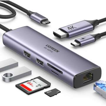 UGREEN 7-in-1 USB C Hub: 4K HDMI, 100W PD, Ethernet & More