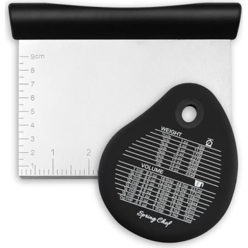 Spring Chef Bench Scraper - Stainless Steel Dough Cutter Tool with Bowl Pastry Scraper for Pizza, Br...