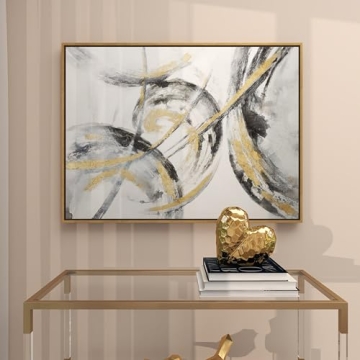 Luxury Abstract Gold Framed Canvas Art for Home