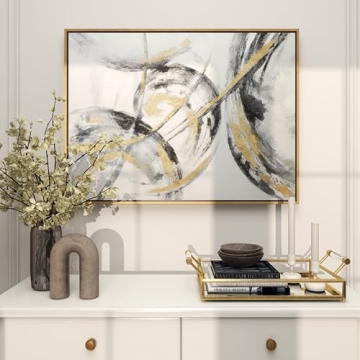 Luxury Abstract Gold Framed Canvas Art for Home