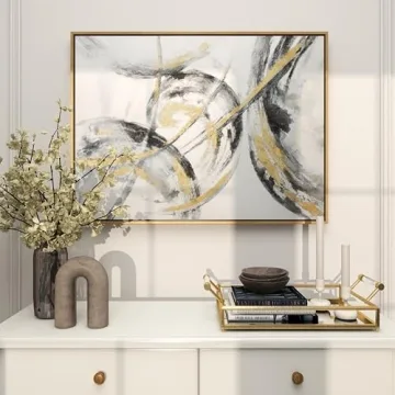 Luxury Abstract Gold Framed Canvas Art for Home