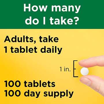 Nature Made Vitamin D3 1000 IU (25 mcg), Dietary Supplement for Bone, Teeth, Muscle and Immune Health Support, 100 Tablets, 100 Day Supply(Pack of 3)