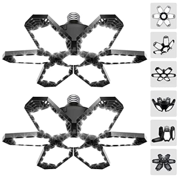 TANBABY LED Garage Lights - 30,000 Lumens, Adjustable Panels