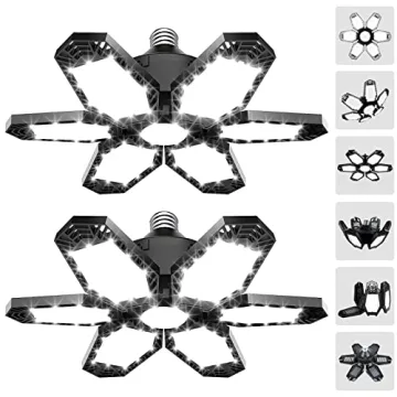 TANBABY LED Garage Lights - 30,000 Lumens, Adjustable Panels