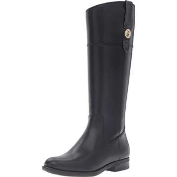 Tommy Hilfiger Women's Shano Equestrian Boot, Black, 9