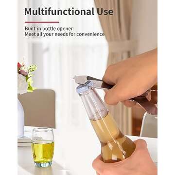 CYDW Mason Jar Opener Tool with No Lid Dents or Damage, Can Opener Manual Multi-Purpose, Easy Twist Manual Handheld Top Remover Utensil, Canning Supplies Tools and Bottle Opener, Made For Lifetime