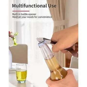 CYDW Mason Jar Opener Tool with No Lid Dents or Damage, Can Opener Manual Multi-Purpose, Easy Twist Manual Handheld Top Remover Utensil, Canning Supplies Tools and Bottle Opener, Made For Lifetime