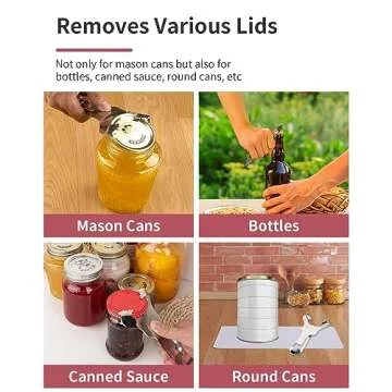 CYDW Mason Jar Opener Tool with No Lid Dents or Damage, Can Opener Manual Multi-Purpose, Easy Twist Manual Handheld Top Remover Utensil, Canning Supplies Tools and Bottle Opener, Made For Lifetime