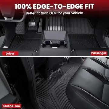 LASFIT Premium Extra Thick Floor Mats & Bed Mat for Tesla Cybertruck 2025 2024 2023 Custom Fit TPE All Weather 1st & 2nd Row Car Accessories Full Set Front Rear Cargo Trunk Liners, 6PCS Black