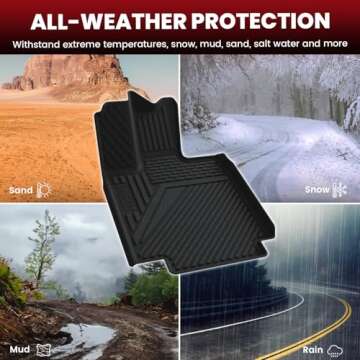 LASFIT Premium Extra Thick Floor Mats & Bed Mat for Tesla Cybertruck 2025 2024 2023 Custom Fit TPE All Weather 1st & 2nd Row Car Accessories Full Set Front Rear Cargo Trunk Liners, 6PCS Black