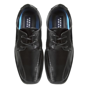 French Toast Boys Dress Shoes - Classic Lace-Up Oxford Casual Dress Formal Shoes- Black (Size 2 Big Kid)