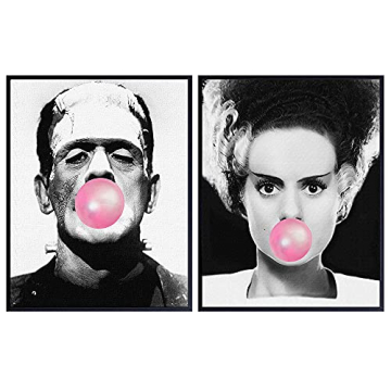 Frankenstein Scary Movie Wall Art - Home Theater Decor - Vintage Hollywood Monster Horror Movie - Go...