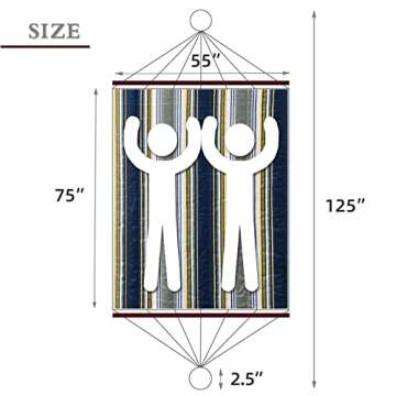 HENG FENG Double Hammock with Stand Included,2 Person Portable Outdoor Hammock with Hardwood Spreader Bar,Max 475lbs Capacity, Blue & Aqua