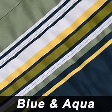 HENG FENG Double Hammock with Stand Included,2 Person Portable Outdoor Hammock with Hardwood Spreader Bar,Max 475lbs Capacity, Blue & Aqua