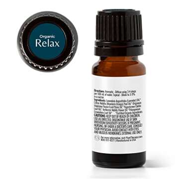 Plant Therapy Organic Relax Essential Oil Blend 100% Pure, Undiluted, Natural Aromatherapy, Therapeutic Grade 10 mL (1/3 oz)