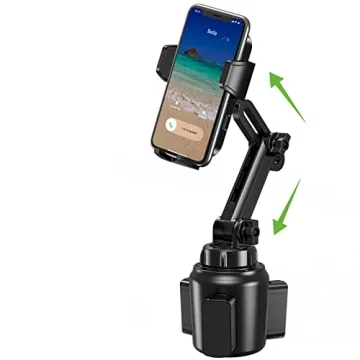 EOCAHO 2025 Upgraded Cup Phone Holder for Car, Universal No Shaking Cup Holder Phone Mount with Expa...