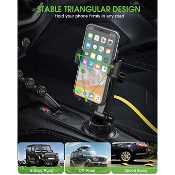 EOCAHO Adjustable Cup Phone Holder for All Cars