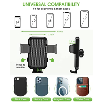 EOCAHO Adjustable Cup Phone Holder for All Cars