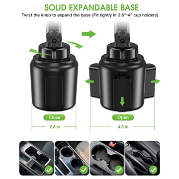 EOCAHO Adjustable Cup Phone Holder for All Cars