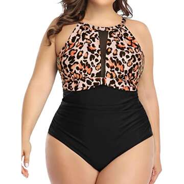 Aqua Eve Plus Size Tummy Control One Piece Swimsuit