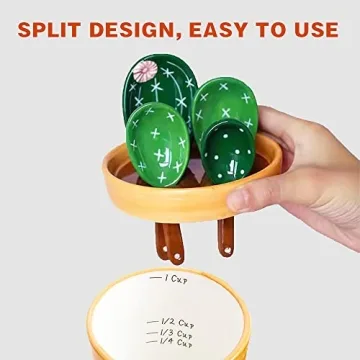 Cactus Measuring Spoons Set | Cute Ceramic Kitchen Tools