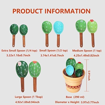 Cactus Measuring Spoons Set | Cute Ceramic Kitchen Tools