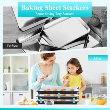 16PCS Baking Sheet Stackers for Efficient Kitchen Organization