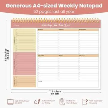 Undated Weekly Planner Notepad for Ultimate Organization