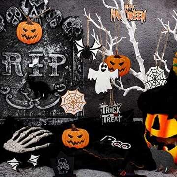 36 Pieces Halloween Wooden Hanging Ornaments for Home