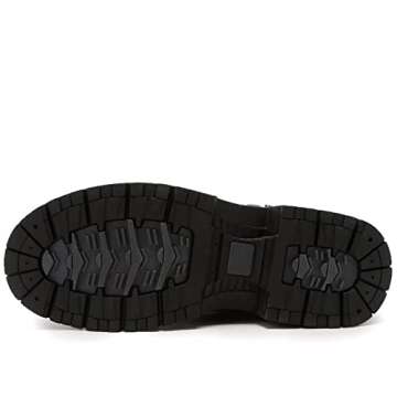 ANJOUFEMME Casual Work Hiking Boots for Women - Womens Outdoor Waterproof Lightweight Ankle Boots Winter Warm Comfortable Backpacking Boots FNW18-BLACK-G-8