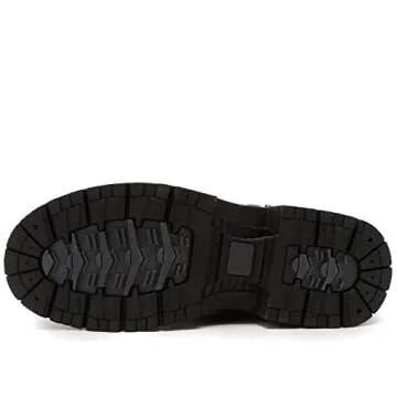 ANJOUFEMME Casual Work Hiking Boots for Women - Womens Outdoor Waterproof Lightweight Ankle Boots Winter Warm Comfortable Backpacking Boots FNW18-BLACK-G-8