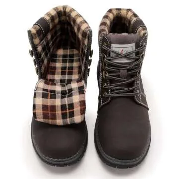 ANJOUFEMME Casual Work Hiking Boots for Women - Womens Outdoor Waterproof Lightweight Ankle Boots Winter Warm Comfortable Backpacking Boots FNW18-BLACK-G-8