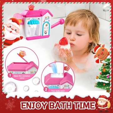 ROHSCE Bath Bubbles for Kids, Foam Pretend Ice Cream Toy Bath Bubble Maker Bath Time Bubble Machine,...