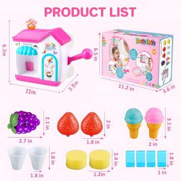 ROHSCE Bath Bubbles for Kids, Foam Pretend Ice Cream Toy Bath Bubble Maker Bath Time Bubble Machine, No Hole Bath Toys Set for Toddlers, Bubble Maker for Bathtub Gift for Boy Girl