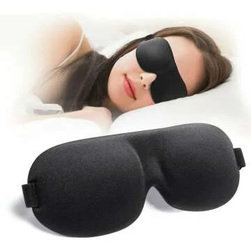 3D Sleep Mask for Back and Side Sleepers, 100% Light Blocking