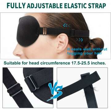 3D Sleep Mask for Back and Side Sleepers, 100% Light Blocking
