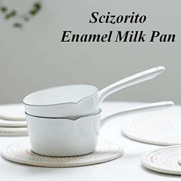 Scizorito Enamel Milk Pan - 1.2L Nonstick Cooking Pot