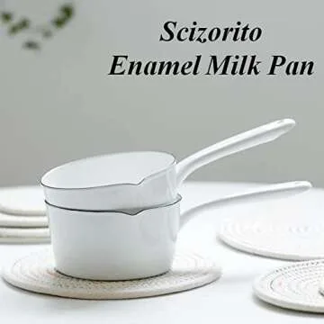 Scizorito Enamel Milk Pan - 1.2L Nonstick Cooking Pot