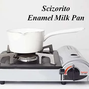 Scizorito Enamel Milk Pan - 1.2L Nonstick Cooking Pot