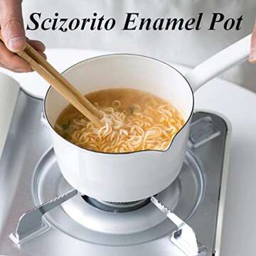 Scizorito Enamel Milk Pan - 1.2L Nonstick Cooking Pot